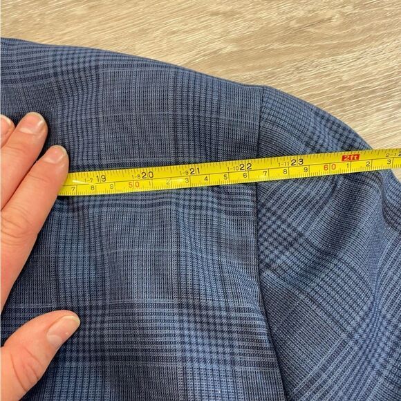 Jack Victor Gibson Blue Plaid Print Wool Single Breast Blazer Jacket 56R - Picture 12 of 12